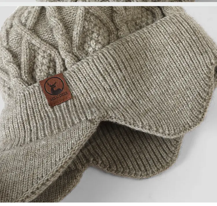 Fleece Lined Winter Ear Hat Dark Blue for Men Women — feature 9