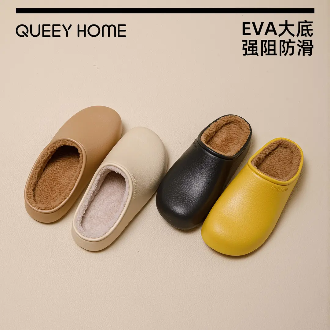 Cotton Slippers for Women, Autumn and Winter, Warm, Non-Slip, Fleece-Lined, Waterproof, Antibacterial, Odor-Resistant, Non-Slip Birkenstock-Style Cotton Slippers, Suitable for Outdoor Wear, for Men - Image 9