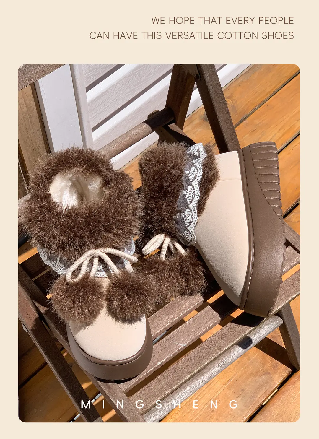 Mingsheng Cotton Slippers for Women Winter 2025 New Indoor Home Warm Cotton Shoes Plush High-Top Outer Snow Boots — feature 7