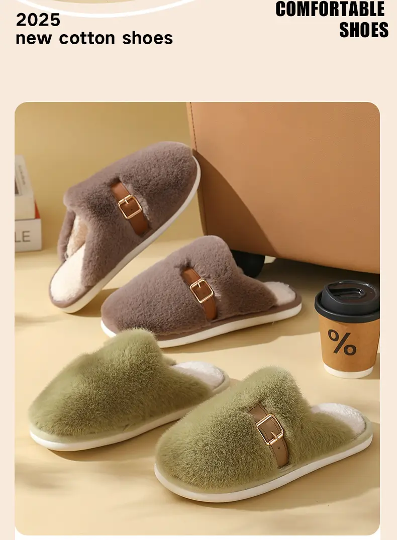 Women Indoor Warm Plush Slippers Autumn Winter — feature 2