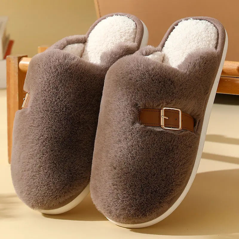 Women Indoor Warm Plush Slippers Autumn Winter - Image 4