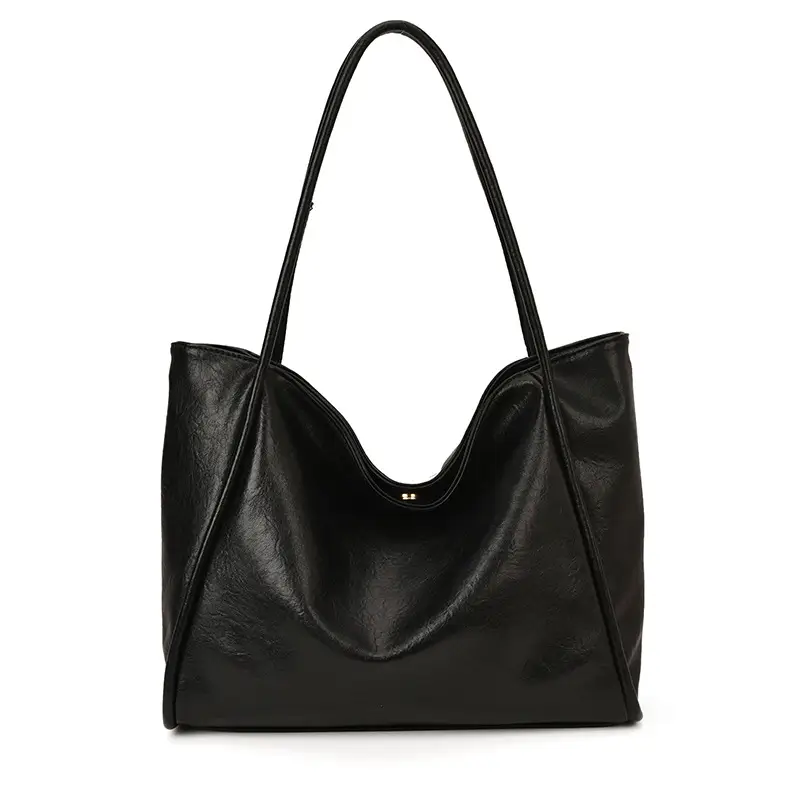 Women Large Capacity Leather Tote Bag Brown 2025 - Image 2