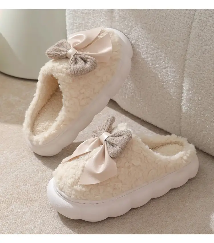 Fashion Butterfly Flower Cotton Slippers for Women Autumn and Winter 2025 New Indoor Home Thick-Soled Plush Maternity Slippers for Women — feature 18