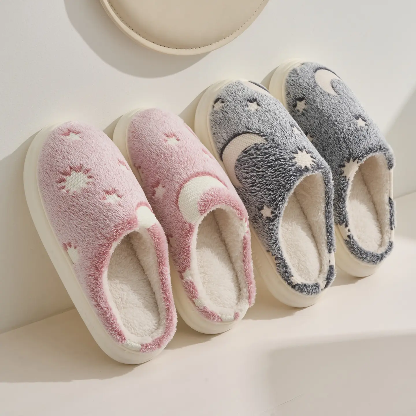 Jialiya Cotton Star Slippers for Men Women Warm Indoor - Image 6