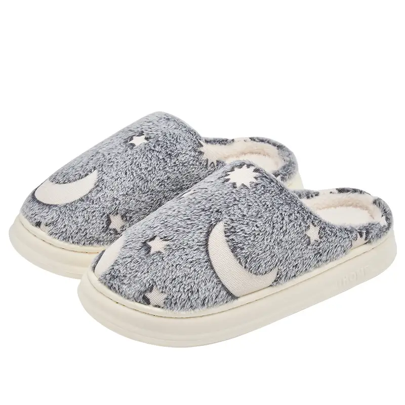 Jialiya Cotton Star Slippers for Men Women Warm Indoor - Image 7