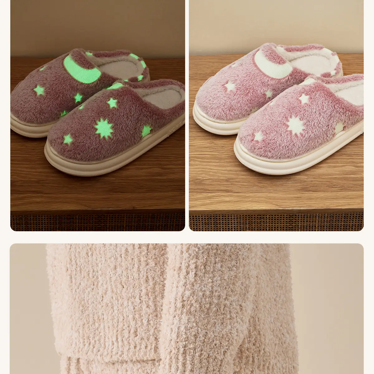 Jialiya Cotton Star Slippers for Men Women Warm Indoor — feature 19