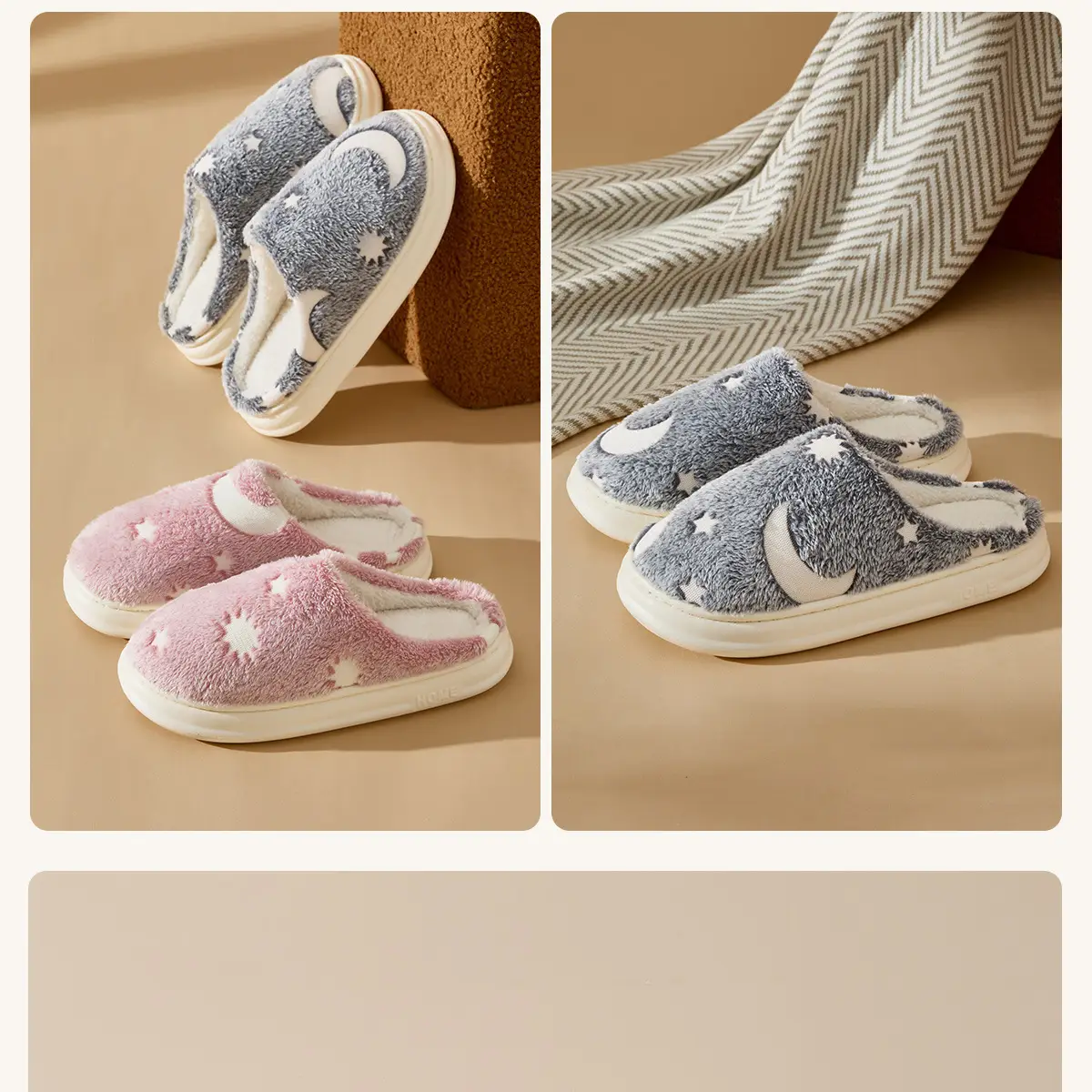 Jialiya Cotton Star Slippers for Men Women Warm Indoor — feature 21