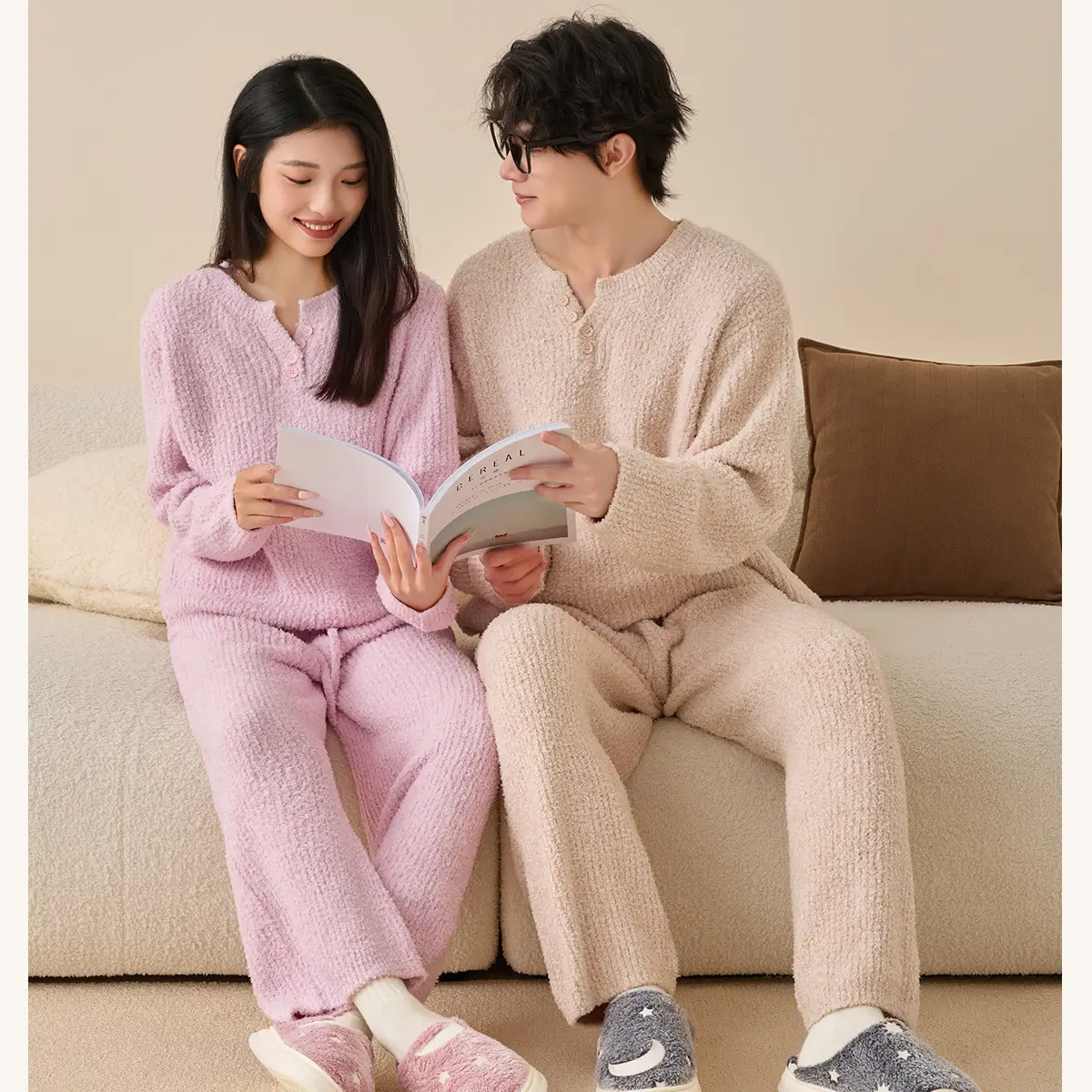 Jialiya Cotton Star Slippers for Men Women Warm Indoor — feature 22