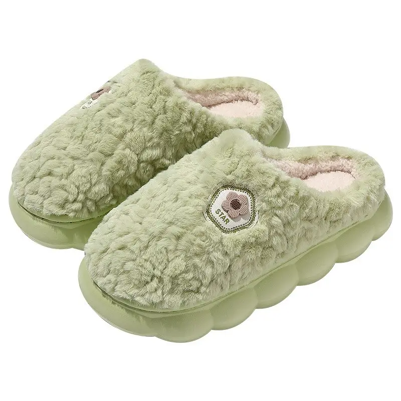 Women's Autumn and Winter 2025 New Indoor Home Warm Anti-Slip Thick-Soled Plush Slippers - Image 10