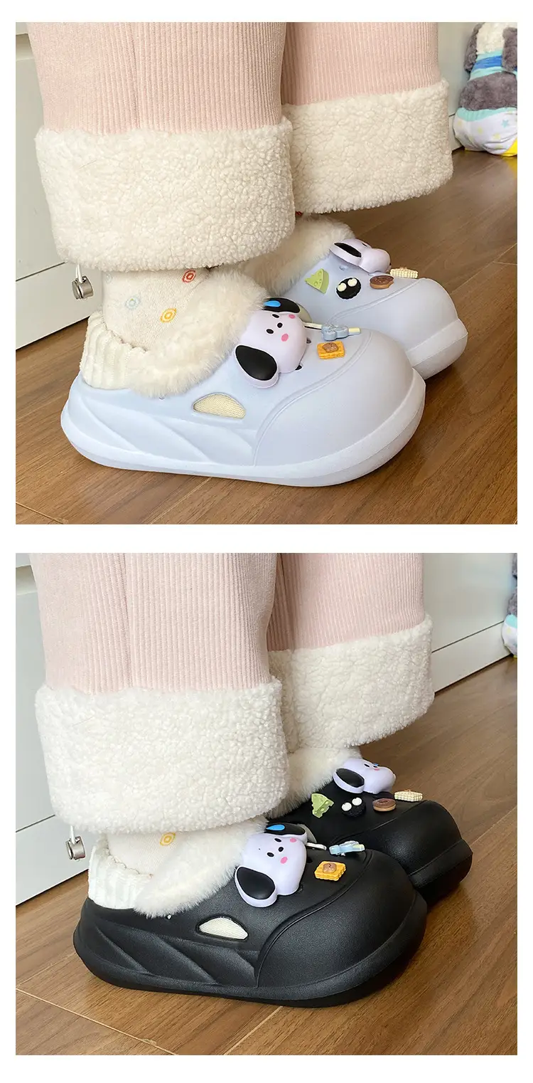 Winter Velvet Student Slippers Pink Non-Slip Thick Soled — feature 11
