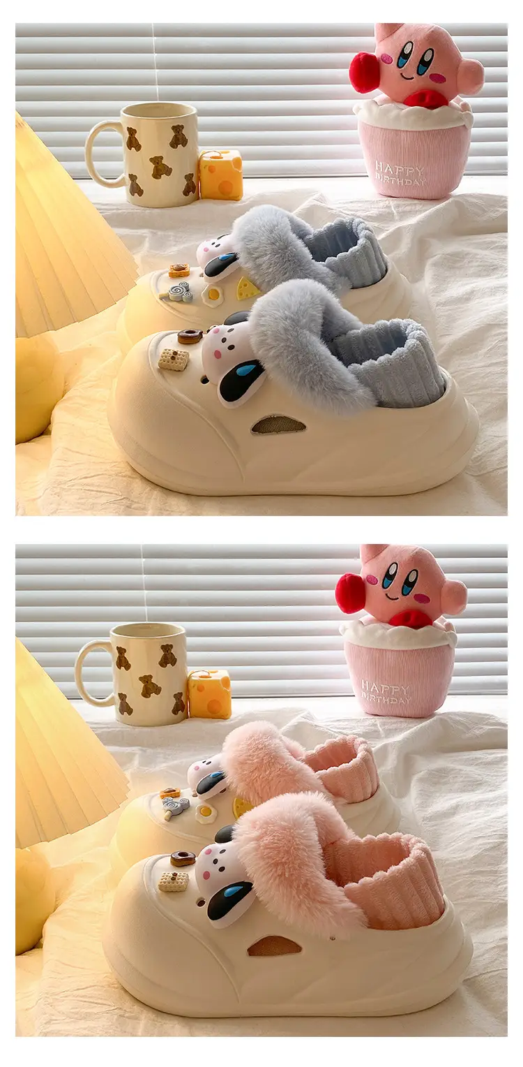 Winter Velvet Student Slippers Pink Non-Slip Thick Soled — feature 13