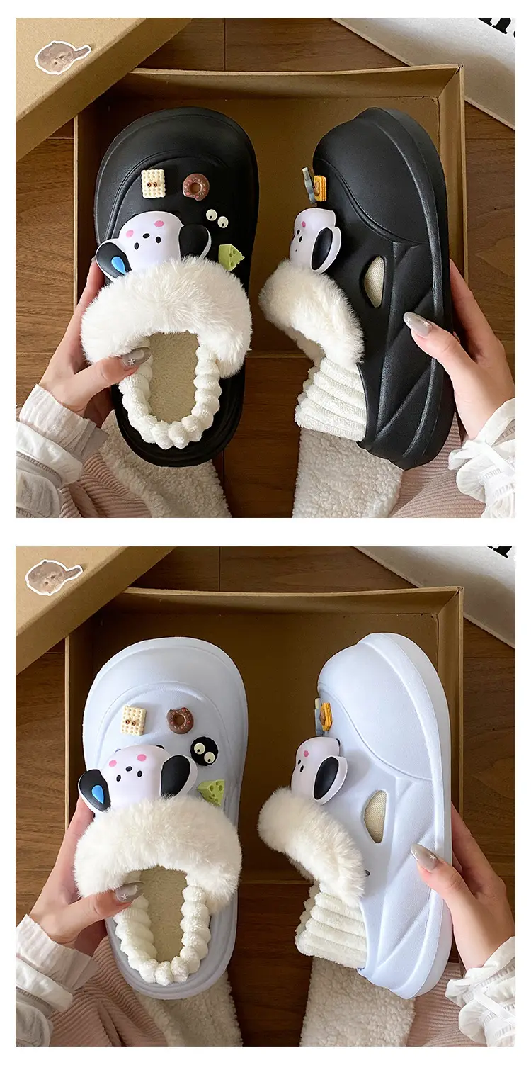 Winter Velvet Student Slippers Pink Non-Slip Thick Soled — feature 14