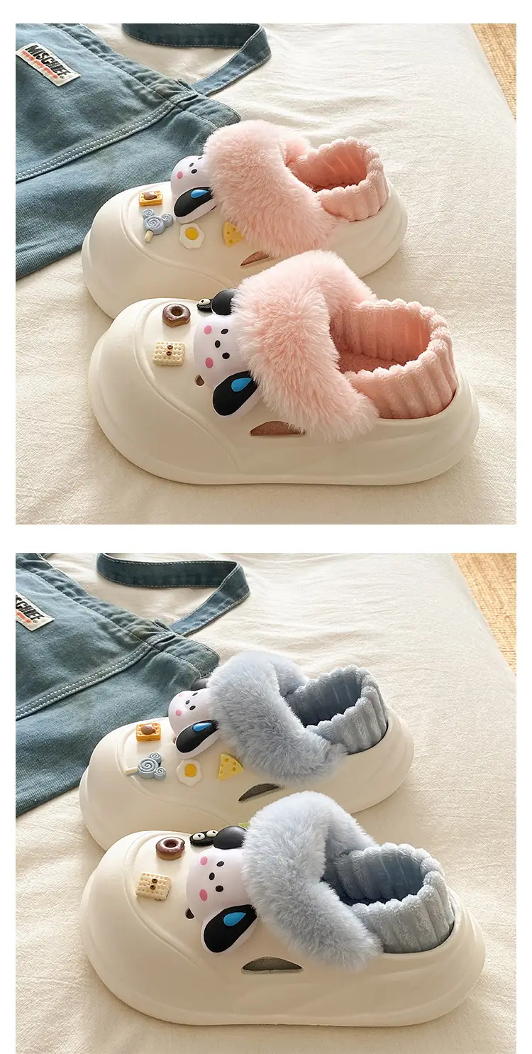 Winter Velvet Student Slippers Pink Non-Slip Thick Soled — feature 16