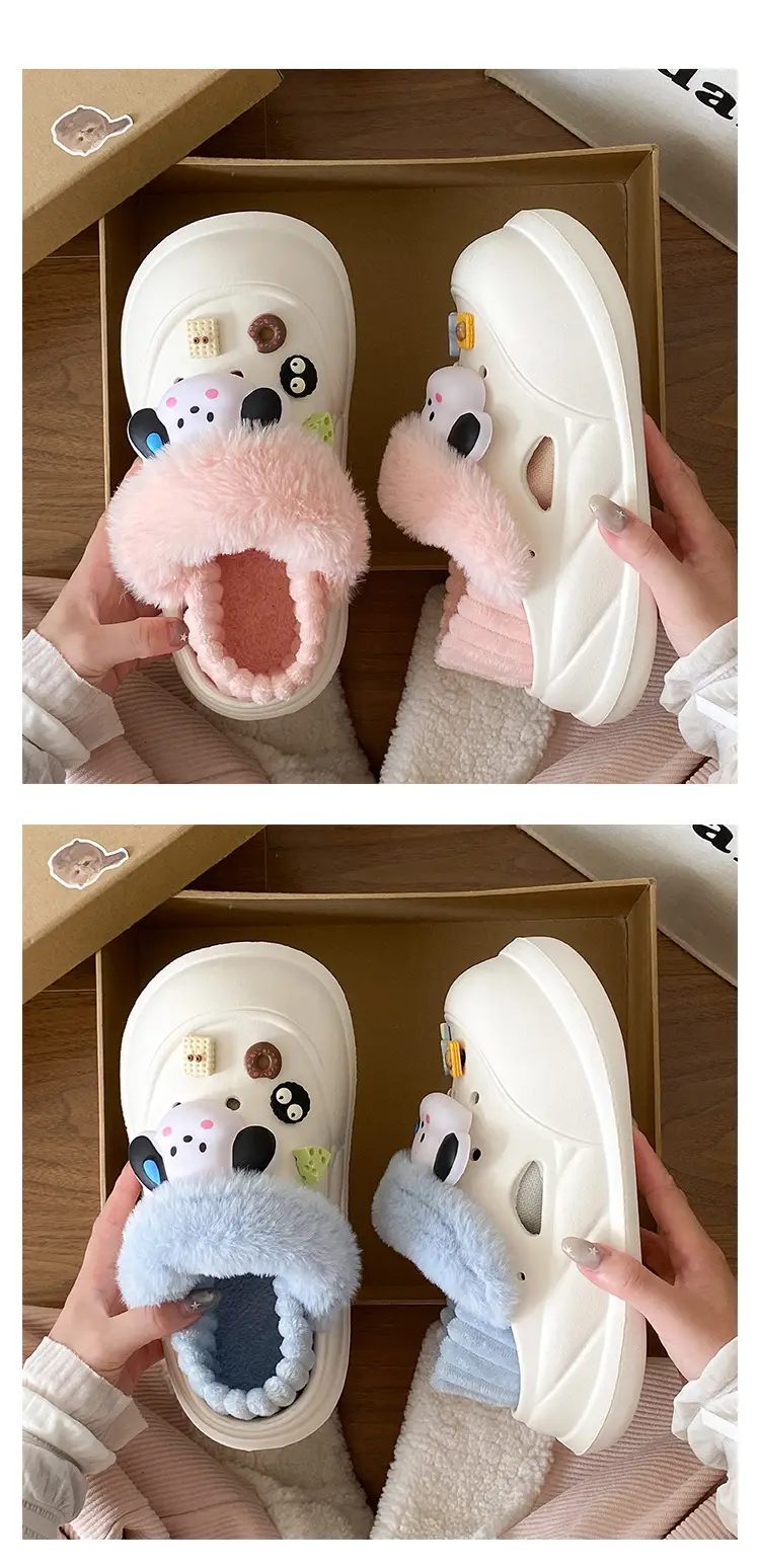 Winter Velvet Student Slippers Pink Non-Slip Thick Soled — feature 17
