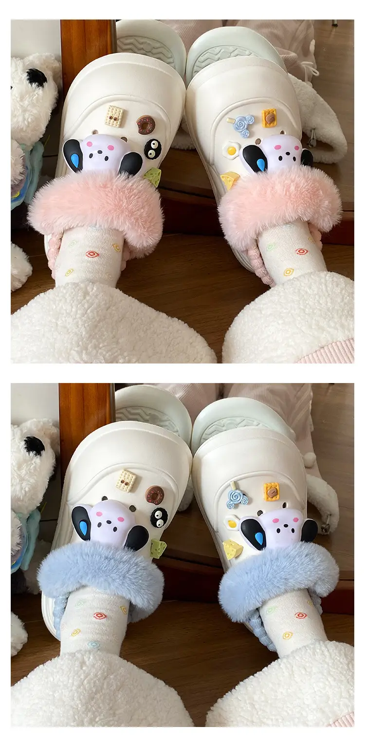 Winter Velvet Student Slippers Pink Non-Slip Thick Soled — feature 18