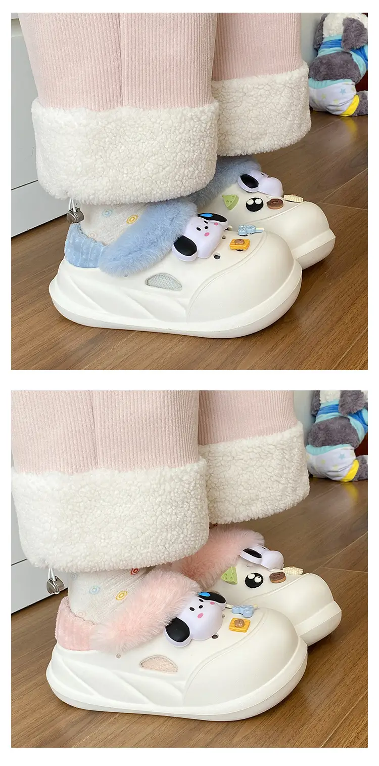 Winter Velvet Student Slippers Pink Non-Slip Thick Soled — feature 19