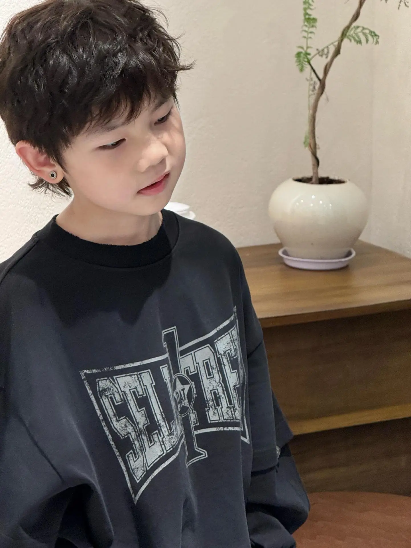 Boys Long Sleeve T-Shirt Black Gray Spring Autumn 2026 - Image 5