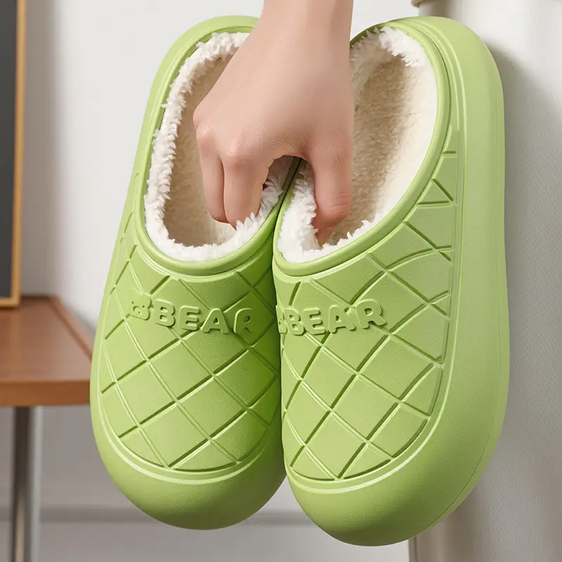 Waterproof Cotton Slippers for Home Indoor Warmth, Postpartum Shoes for Women, Autumn and Winter Closed-Back Couple's Outdoor Slippers with a Soft Cushion Feel, Cotton Shoes for Men - Image 6