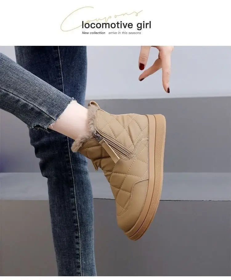 Winter Hot-Selling Cotton Shoes for Women 2025 New French Style Fleece-Lined Thickened Snow Boots Non-Slip Outdoor Warm Short Boots — feature 11