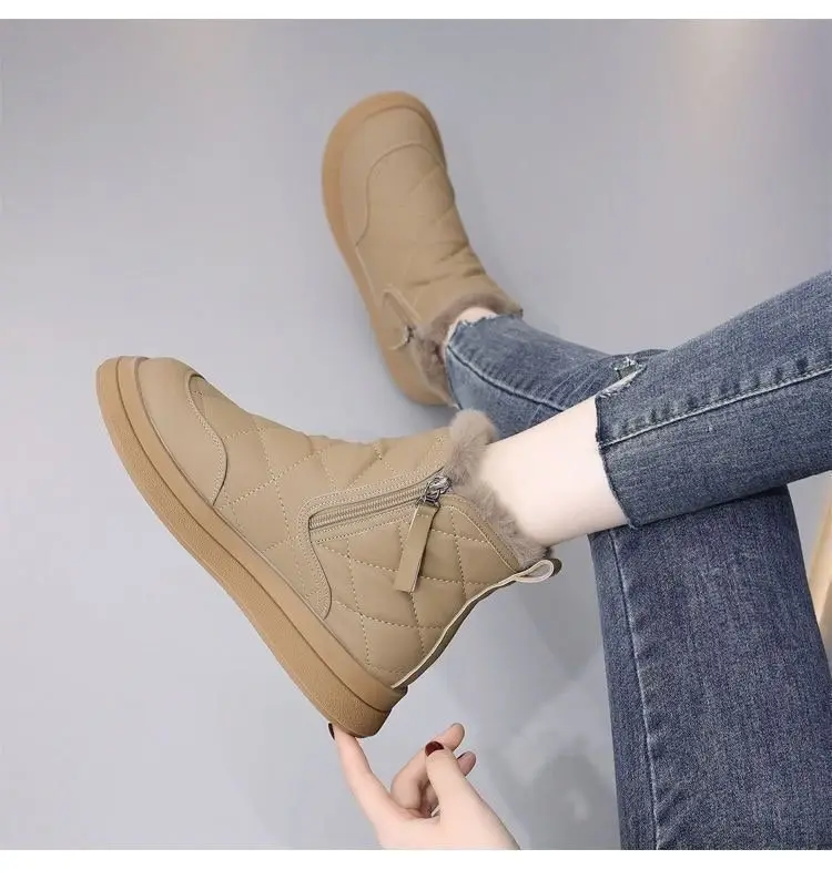 Winter Hot-Selling Cotton Shoes for Women 2025 New French Style Fleece-Lined Thickened Snow Boots Non-Slip Outdoor Warm Short Boots — feature 13