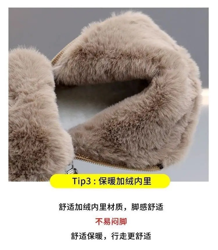 Winter Hot-Selling Cotton Shoes for Women 2025 New French Style Fleece-Lined Thickened Snow Boots Non-Slip Outdoor Warm Short Boots — feature 8
