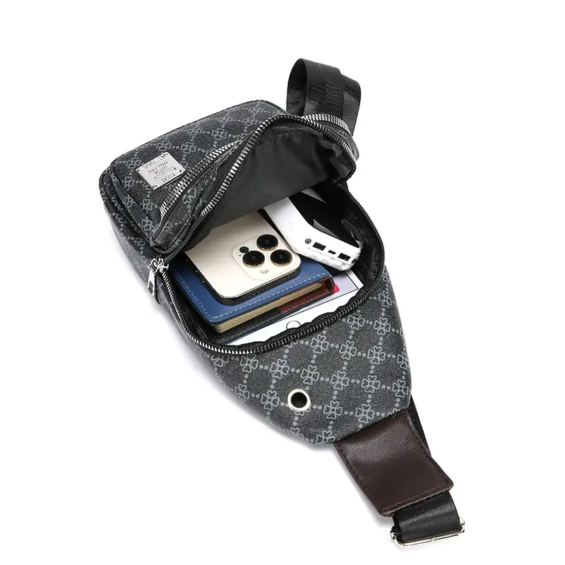 Men's Stripes Print Chest Bag Lightweight Business Travel - Image 8