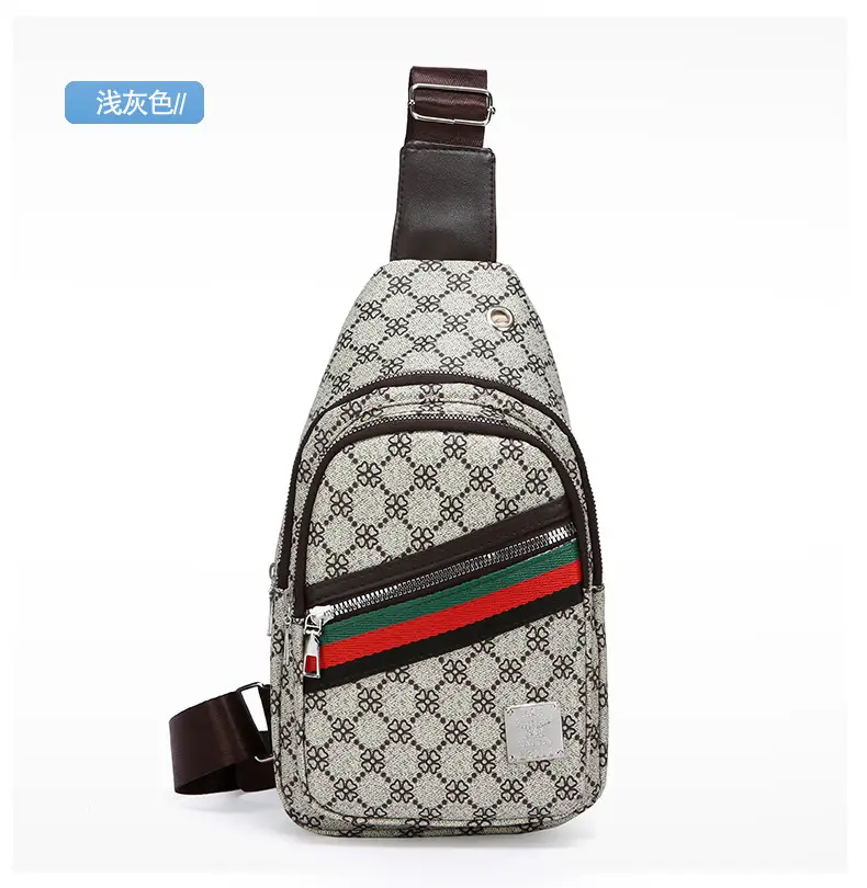 Men's Stripes Print Chest Bag Lightweight Business Travel — feature 12