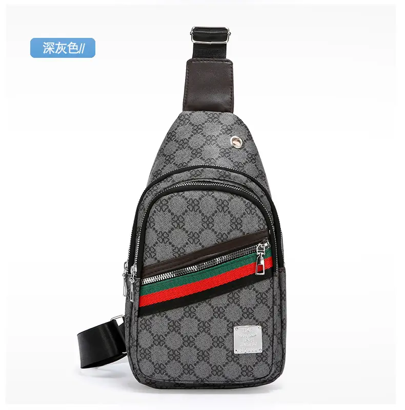 Men's Stripes Print Chest Bag Lightweight Business Travel — feature 13