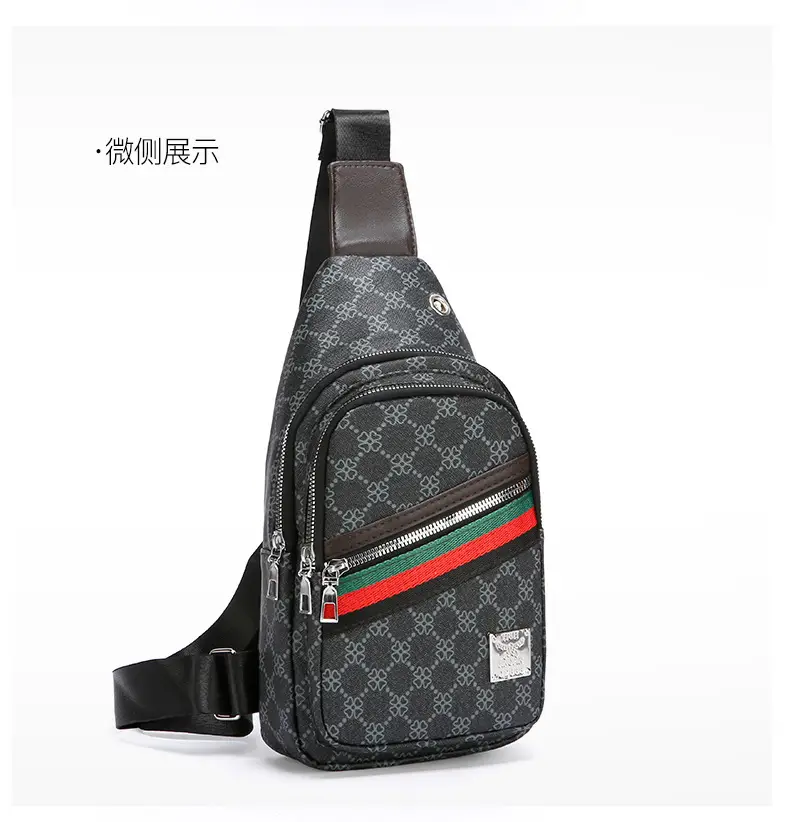 Men's Stripes Print Chest Bag Lightweight Business Travel — feature 15