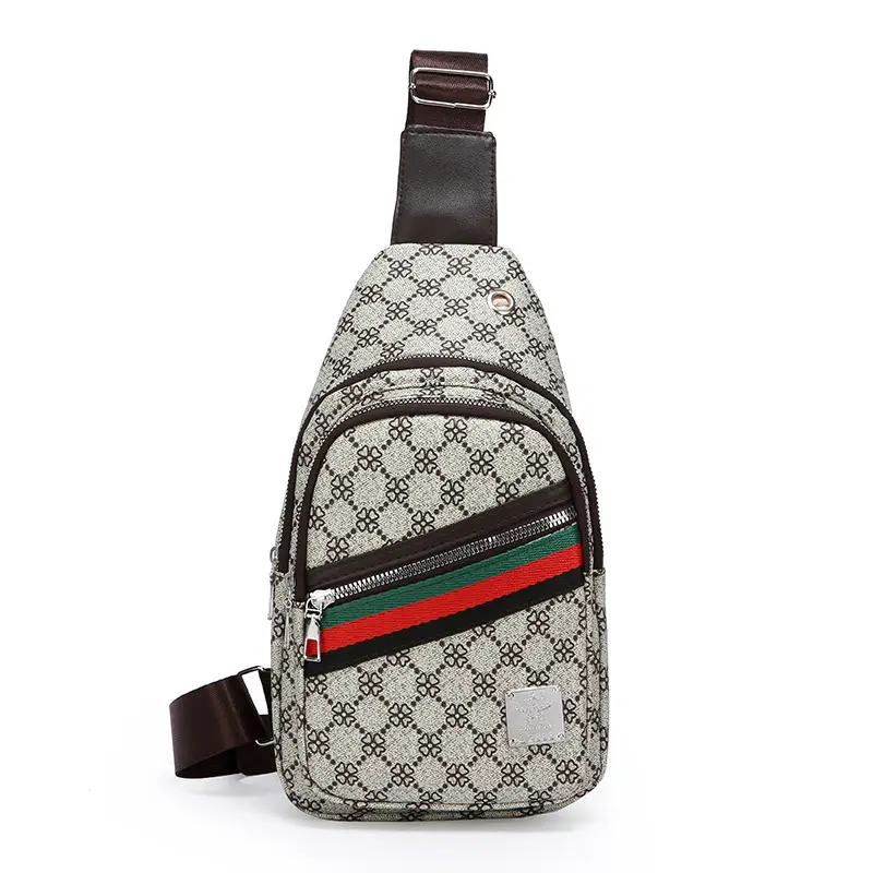 Men's Stripes Print Chest Bag Lightweight Business Travel - Image 3