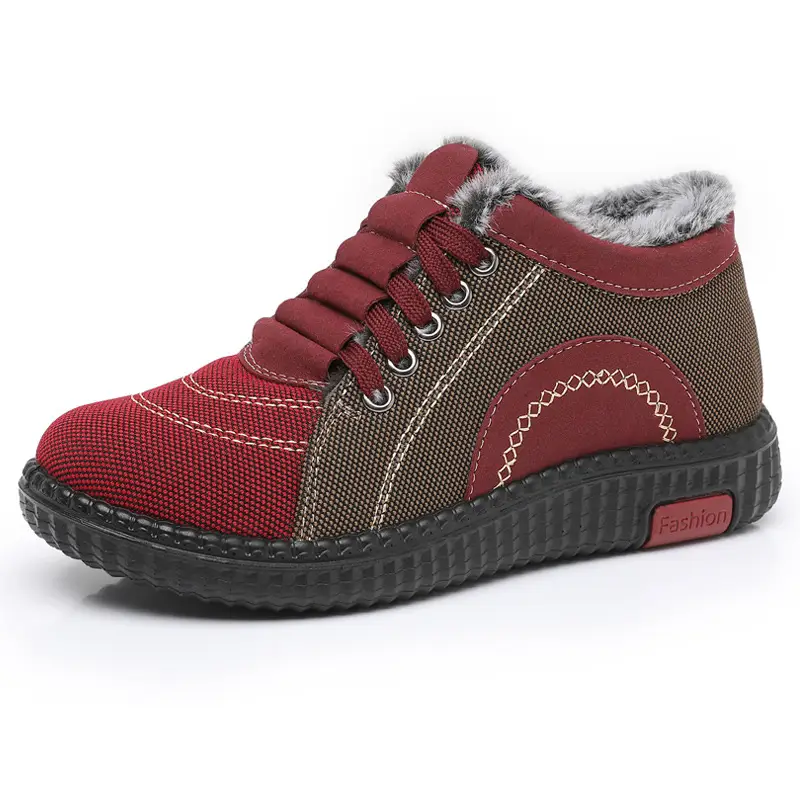 Winter Fleece-Lined Warm Cotton Shoes for Middle-Aged and Elderly Women, Casual Mom Shoes, Old Beijing Cloth Shoes, Women's Non-Slip Soft-Soled Grandma Shoes - Image 7