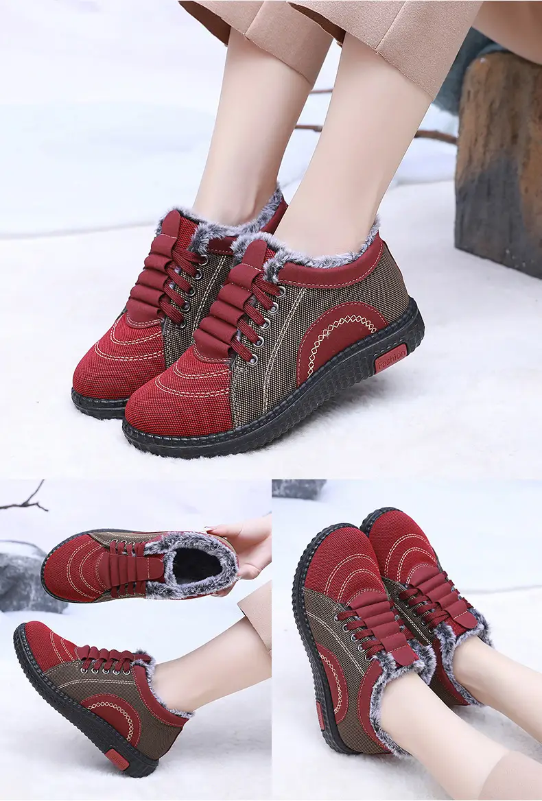 Winter Fleece-Lined Warm Cotton Shoes for Middle-Aged and Elderly Women, Casual Mom Shoes, Old Beijing Cloth Shoes, Women's Non-Slip Soft-Soled Grandma Shoes — feature 14