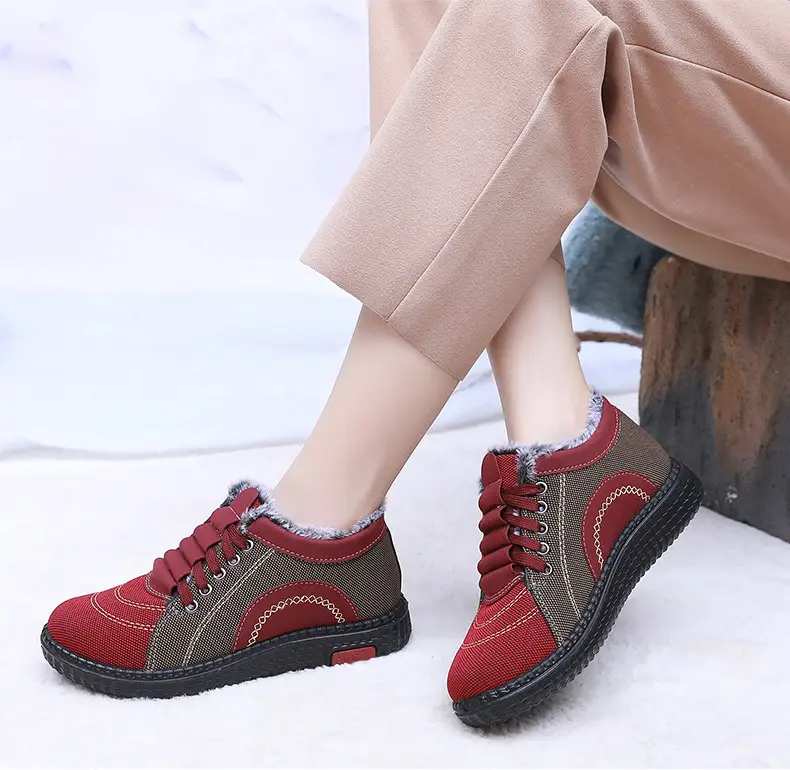 Winter Fleece-Lined Warm Cotton Shoes for Middle-Aged and Elderly Women, Casual Mom Shoes, Old Beijing Cloth Shoes, Women's Non-Slip Soft-Soled Grandma Shoes — feature 15