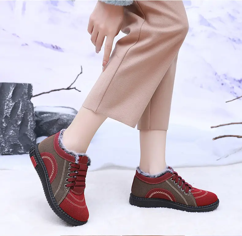 Winter Fleece-Lined Warm Cotton Shoes for Middle-Aged and Elderly Women, Casual Mom Shoes, Old Beijing Cloth Shoes, Women's Non-Slip Soft-Soled Grandma Shoes — feature 16