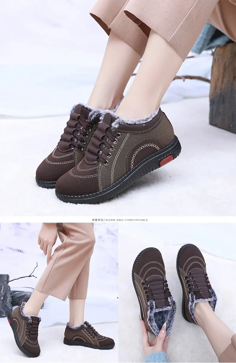 Winter Fleece-Lined Warm Cotton Shoes for Middle-Aged and Elderly Women, Casual Mom Shoes, Old Beijing Cloth Shoes, Women's Non-Slip Soft-Soled Grandma Shoes — feature 19