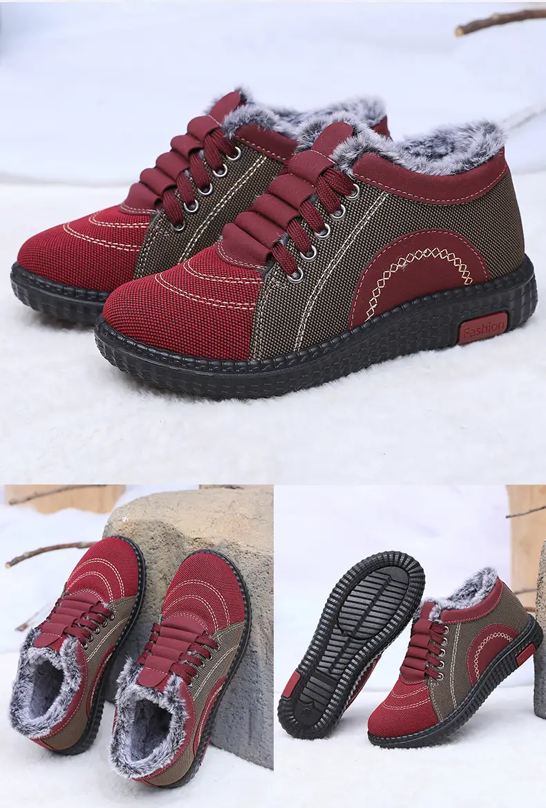 Winter Fleece-Lined Warm Cotton Shoes for Middle-Aged and Elderly Women, Casual Mom Shoes, Old Beijing Cloth Shoes, Women's Non-Slip Soft-Soled Grandma Shoes — feature 23