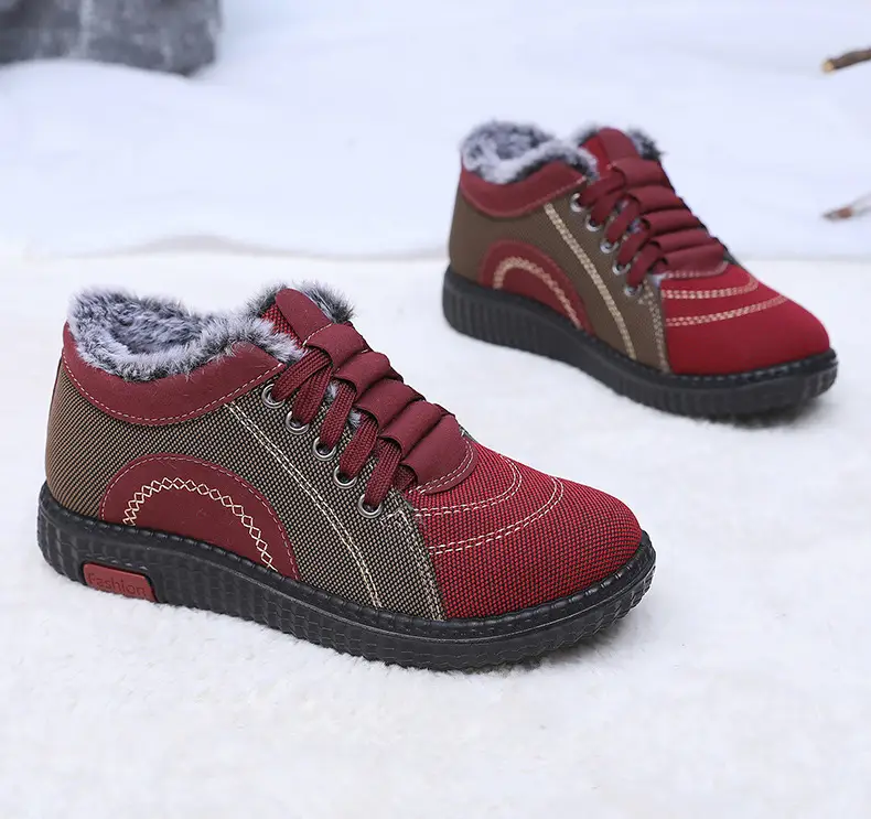 Winter Fleece-Lined Warm Cotton Shoes for Middle-Aged and Elderly Women, Casual Mom Shoes, Old Beijing Cloth Shoes, Women's Non-Slip Soft-Soled Grandma Shoes — feature 26