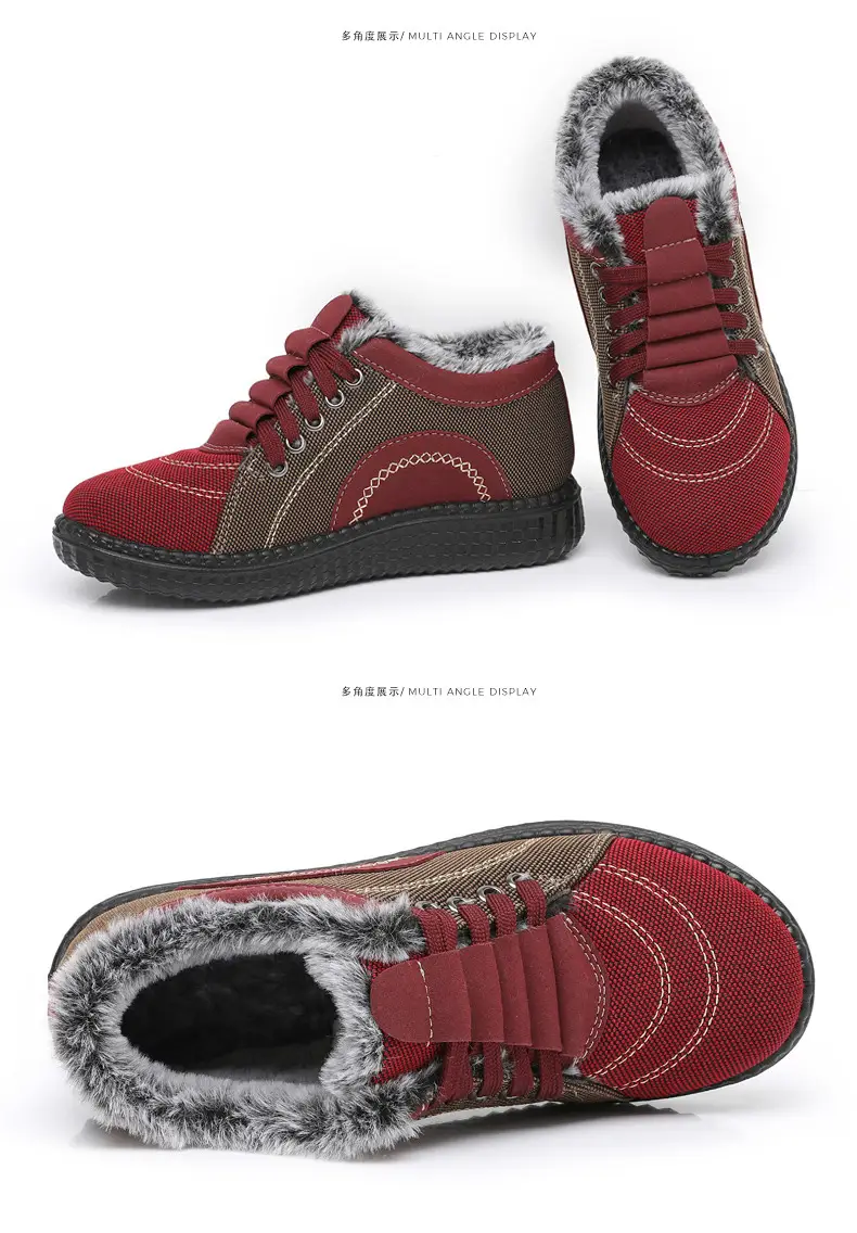 Winter Fleece-Lined Warm Cotton Shoes for Middle-Aged and Elderly Women, Casual Mom Shoes, Old Beijing Cloth Shoes, Women's Non-Slip Soft-Soled Grandma Shoes — feature 33