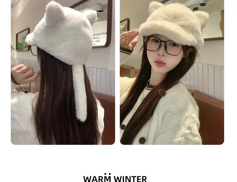 Furry Baseball Cap for Women Warm Winter Headwear — feature 11