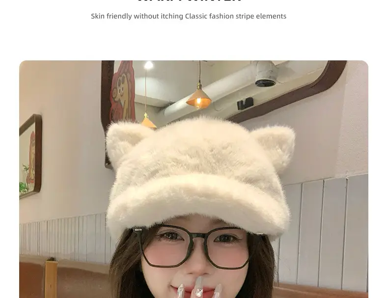 Furry Baseball Cap for Women Warm Winter Headwear — feature 12