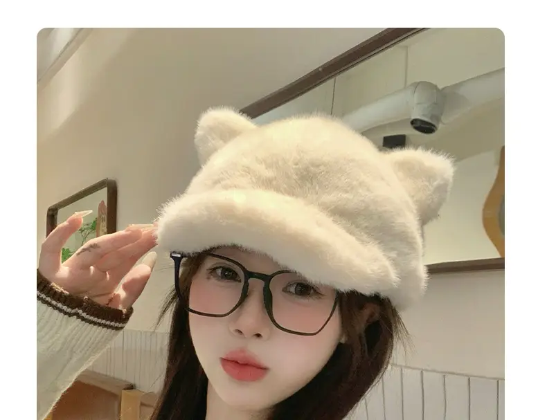 Furry Baseball Cap for Women Warm Winter Headwear — feature 18