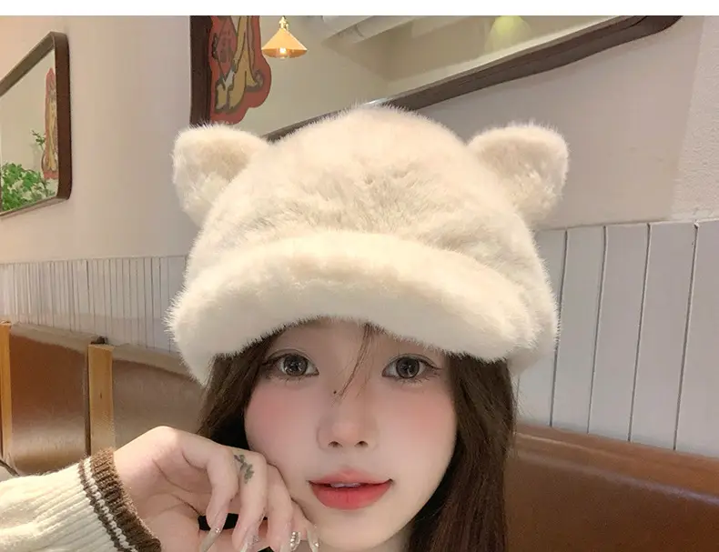 Furry Baseball Cap for Women Warm Winter Headwear — feature 20