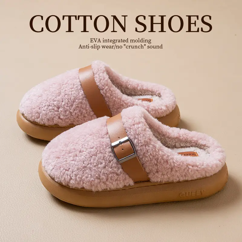 Cotton Slippers for Women in Winter, Indoor Home Use, Non-Slip, Warm, Antibacterial, Anti-Odor, Non-Stuffy, Cotton Slippers for Men in Summer, Home Use - Image 2