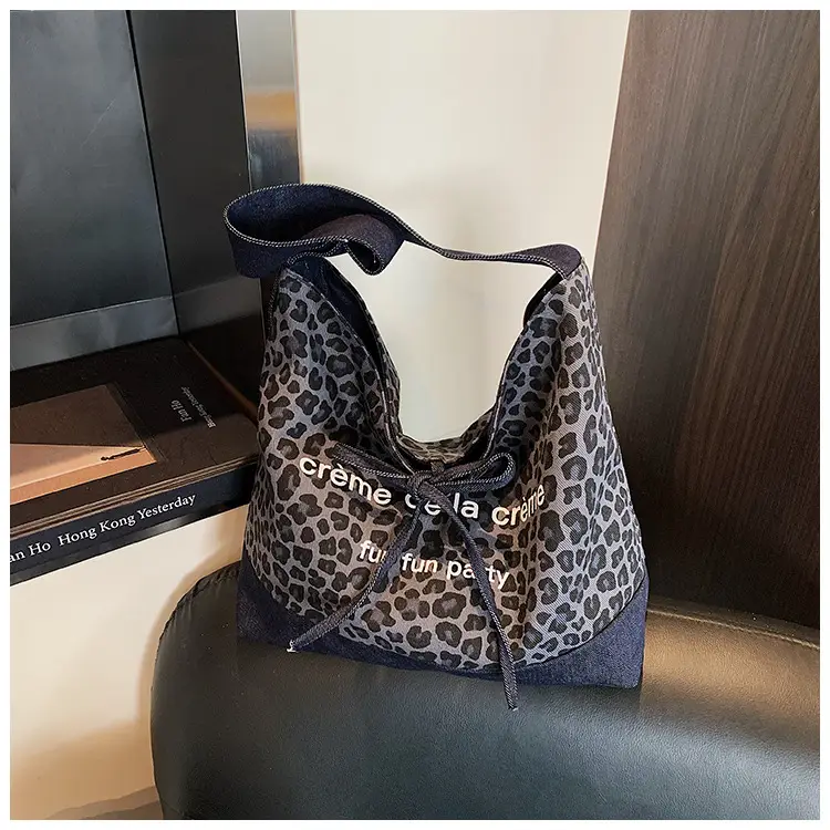 New Korean Style Leopard Print Denim Shoulder Bag — feature 27