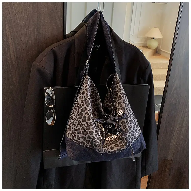 New Korean Style Leopard Print Denim Shoulder Bag — feature 29
