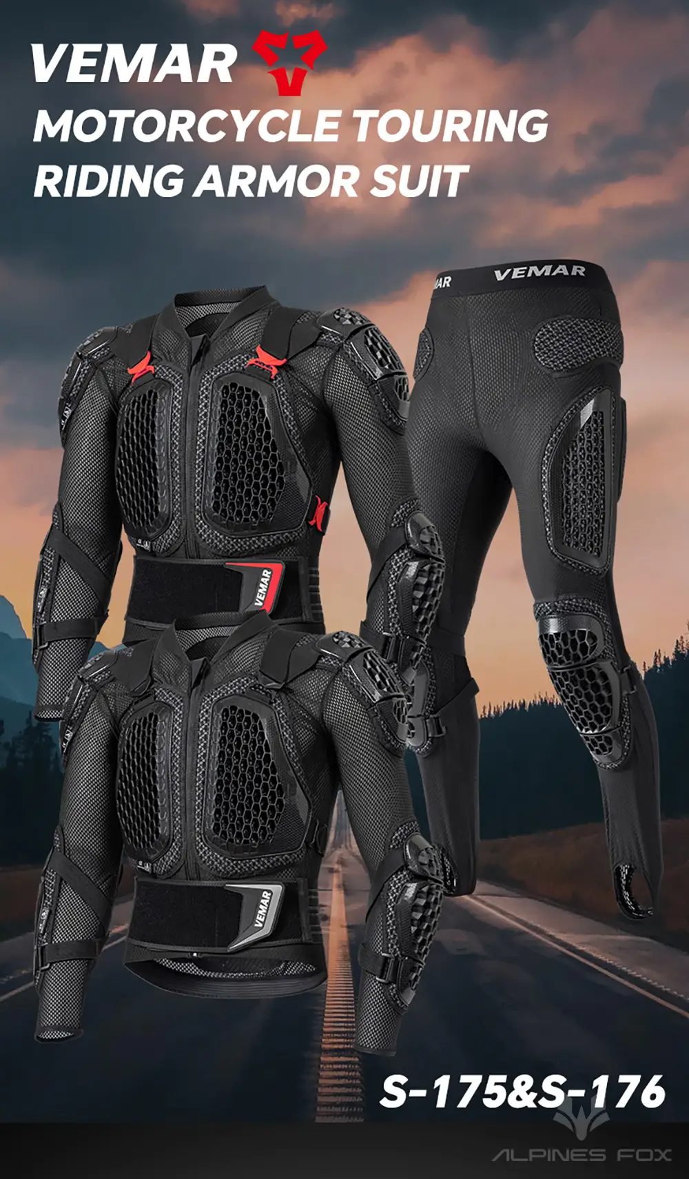 Vemar Cycling Armor Motorcycle Outdoor Sports Breathable Anti-Fall Off-Road Armor Back Protection Suit — feature 2