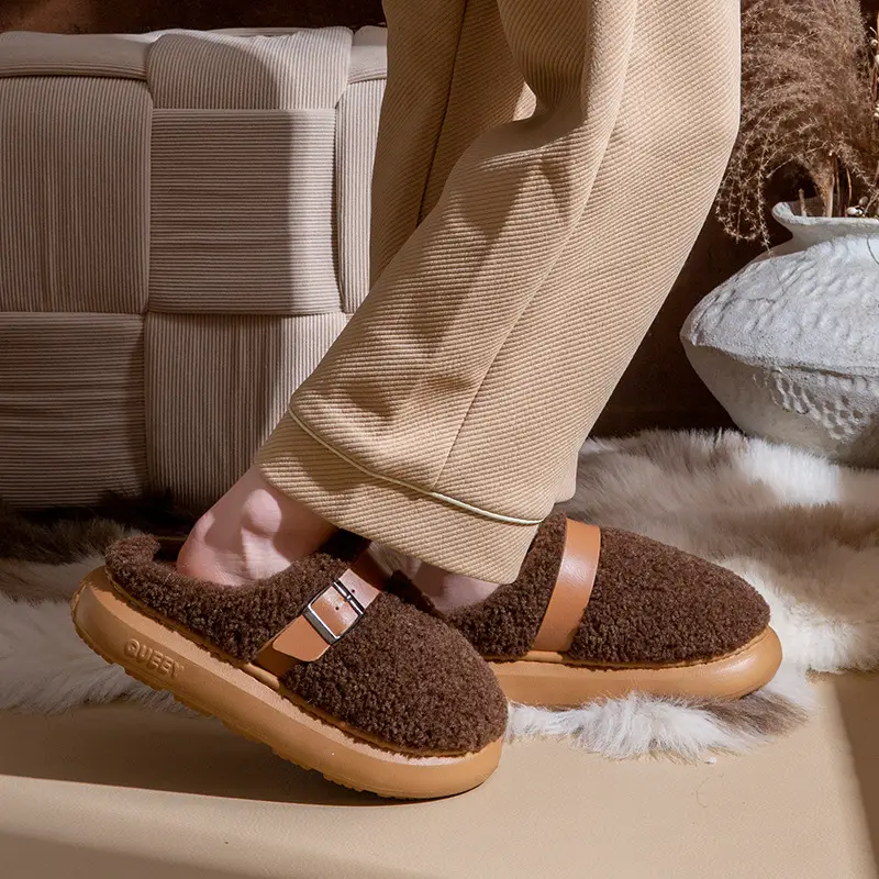 Women's Cotton Slippers Winter 2026 New Model Indoor Home Use Thick-Soled Warm Silent Anti-Odor Cotton Slippers for Men - Image 5