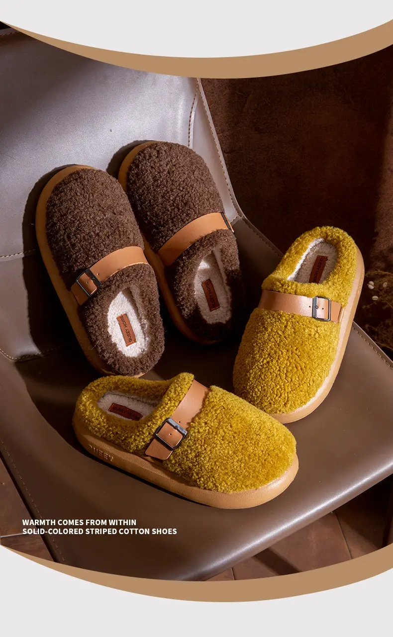 Women's Cotton Slippers Winter 2026 New Model Indoor Home Use Thick-Soled Warm Silent Anti-Odor Cotton Slippers for Men — feature 6