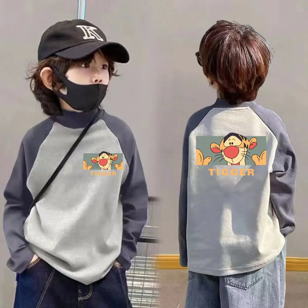 Boys Thermal T-Shirt New Autumn Winter Half High Collar - Image 3
