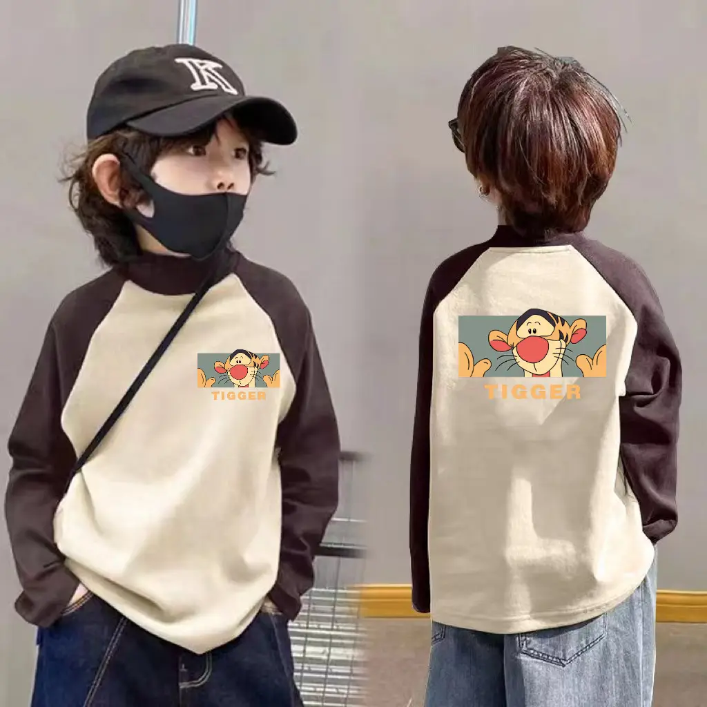Boys Thermal T-Shirt New Autumn Winter Half High Collar - Image 4